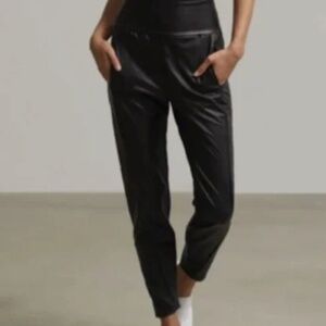 Commando Black Faux Leather Tapered Leg Pants
